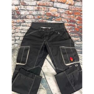 AXO Mens Black Motocross Riding Pants 38x32 Cargo Pockets Mesh Lined